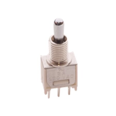 C&K Components Toggle Switch, Dpdt, Momentary, 0.02A, 20Vdc, 6 Pcb Hole Cnt, Solder Terminal, Toggle Actuator, T205MH9ABE